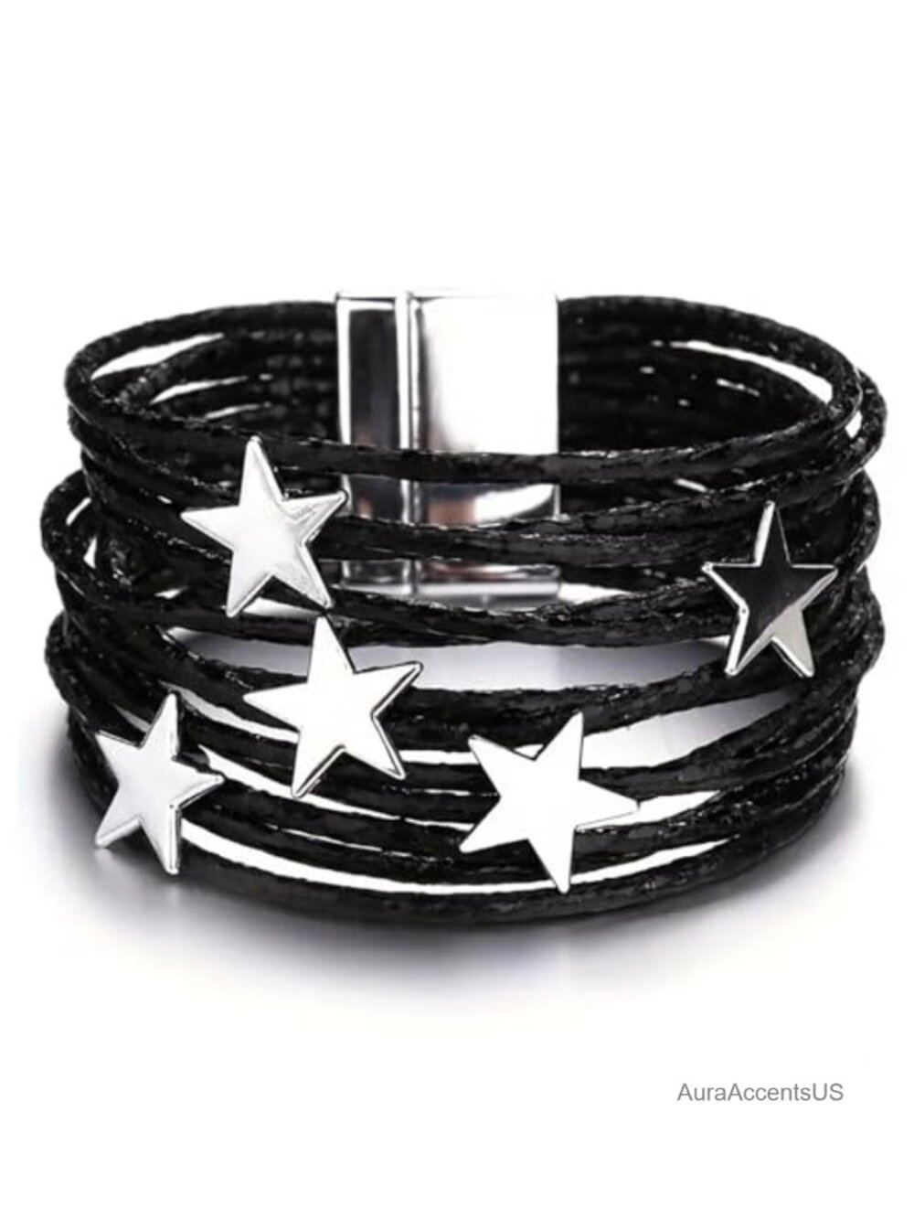 Faux Leather Wrap Bracelet for Women Stacked Boho Western Cuff